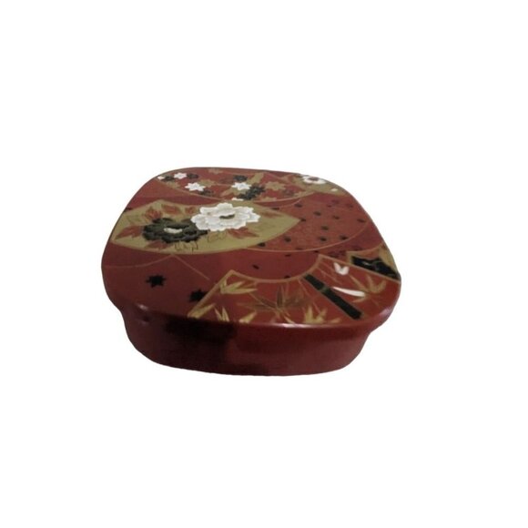 Vintage Orientals Floral square  Jewelry Trinket Box  tray 6x6x3 - Picture 5 of 10